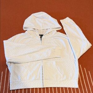 Victoria's Secret Cropped White Hoodie